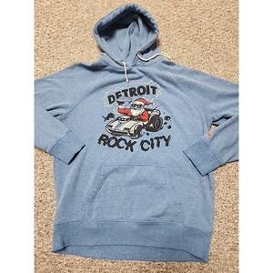 Homage Detroit Lions Rock City L Unisex Blue Holiday Santa Pullover Hoodie *read
